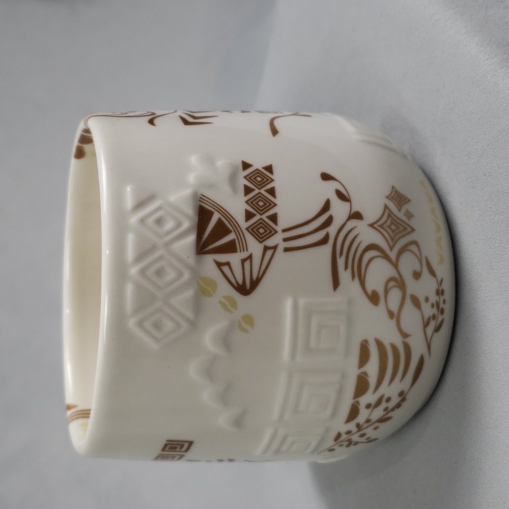 Starbucks 2012 New Bone China Coffee Mug Textured Asian Detail - Picture 4 of 9